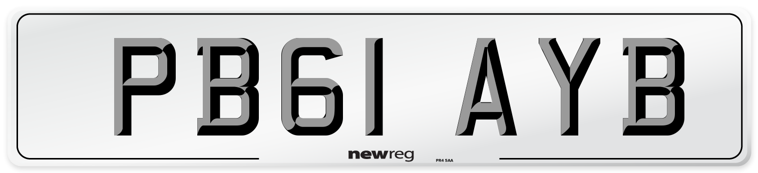PB61 AYB Number Plate from New Reg